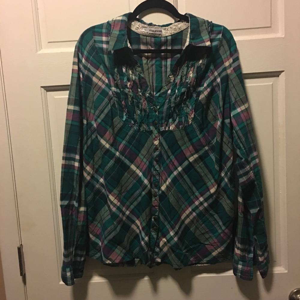 Maurices Plaid Long Sleeve Shirt